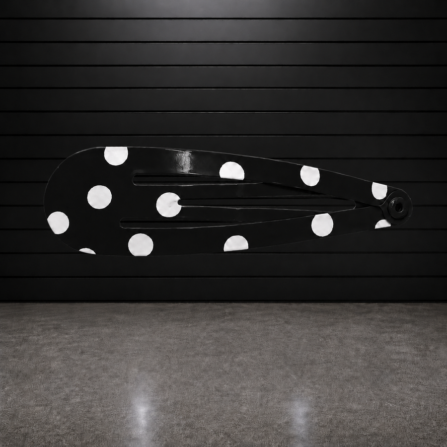 Barrette XXL Jelly Clip Onyx Dot 28 cm noire à pois blancs - Firkin Jelly