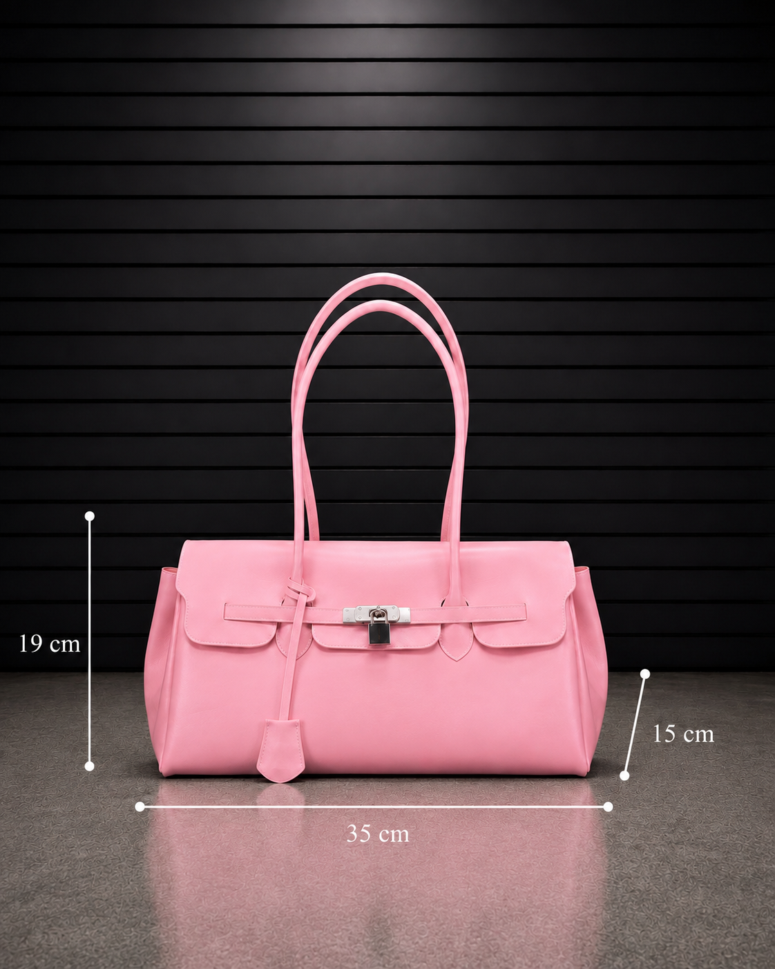 Dimensions du sac Jelly Pop Blush : 35 cm de largeur, 19 cm de hauteur et 15 cm de profondeur