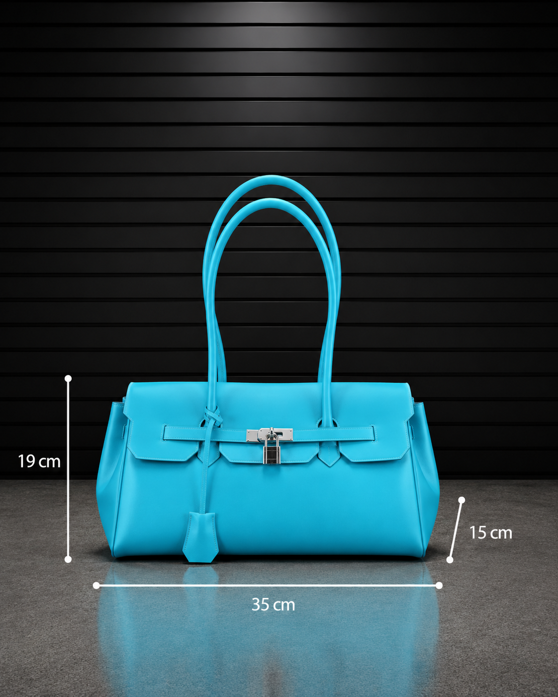 Dimensions du sac Jelly Pop Lagoon : 35 cm de largeur, 19 cm de hauteur et 15 cm de profondeur