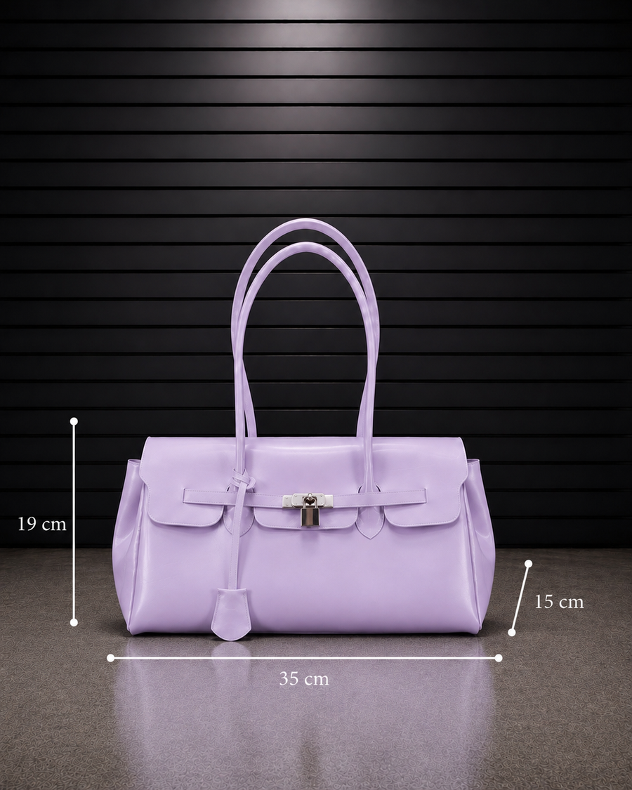 Dimensions du sac Jelly Pop Lilac : 35 cm de largeur, 19 cm de hauteur et 15 cm de profondeur