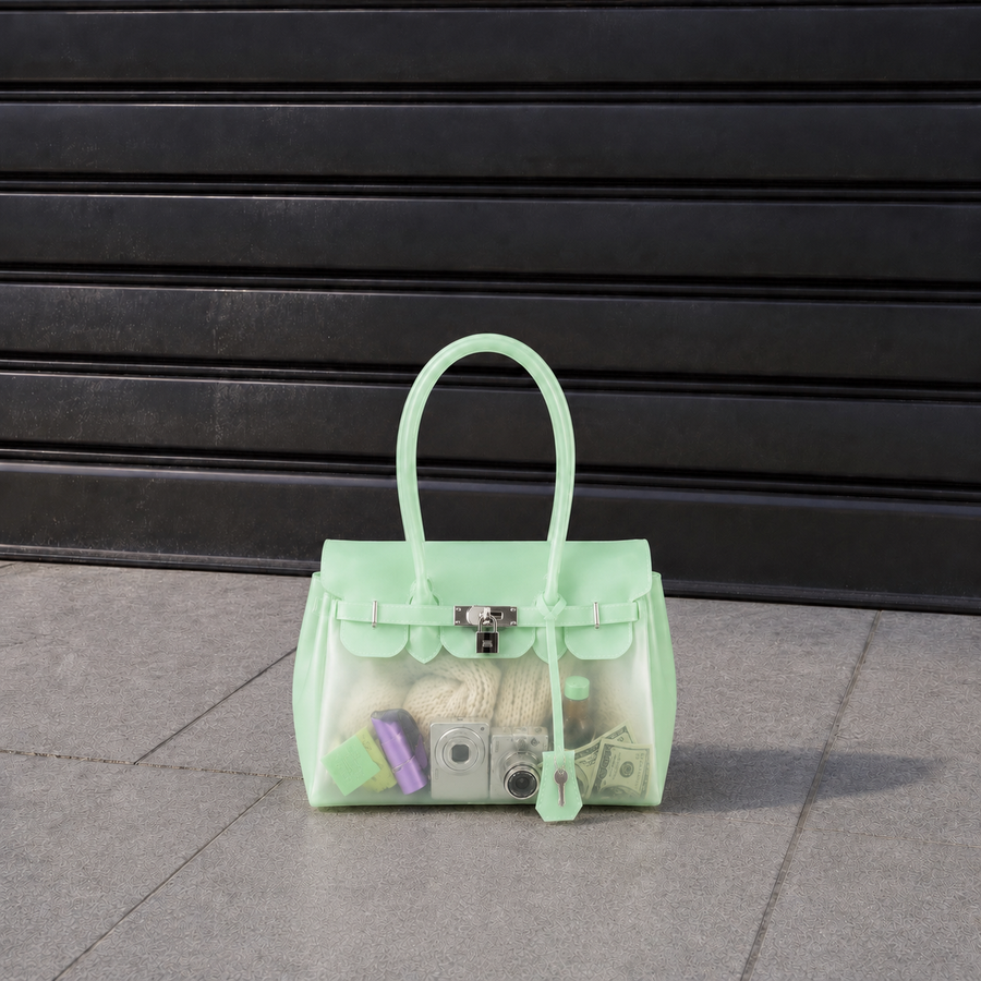 Mini sac à main Jelly Firkin coloris Mint vert menthe, vue de face