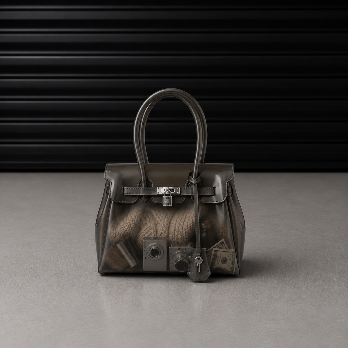 Mini sac à main Jelly Firkin coloris Onyx noir, vue de face