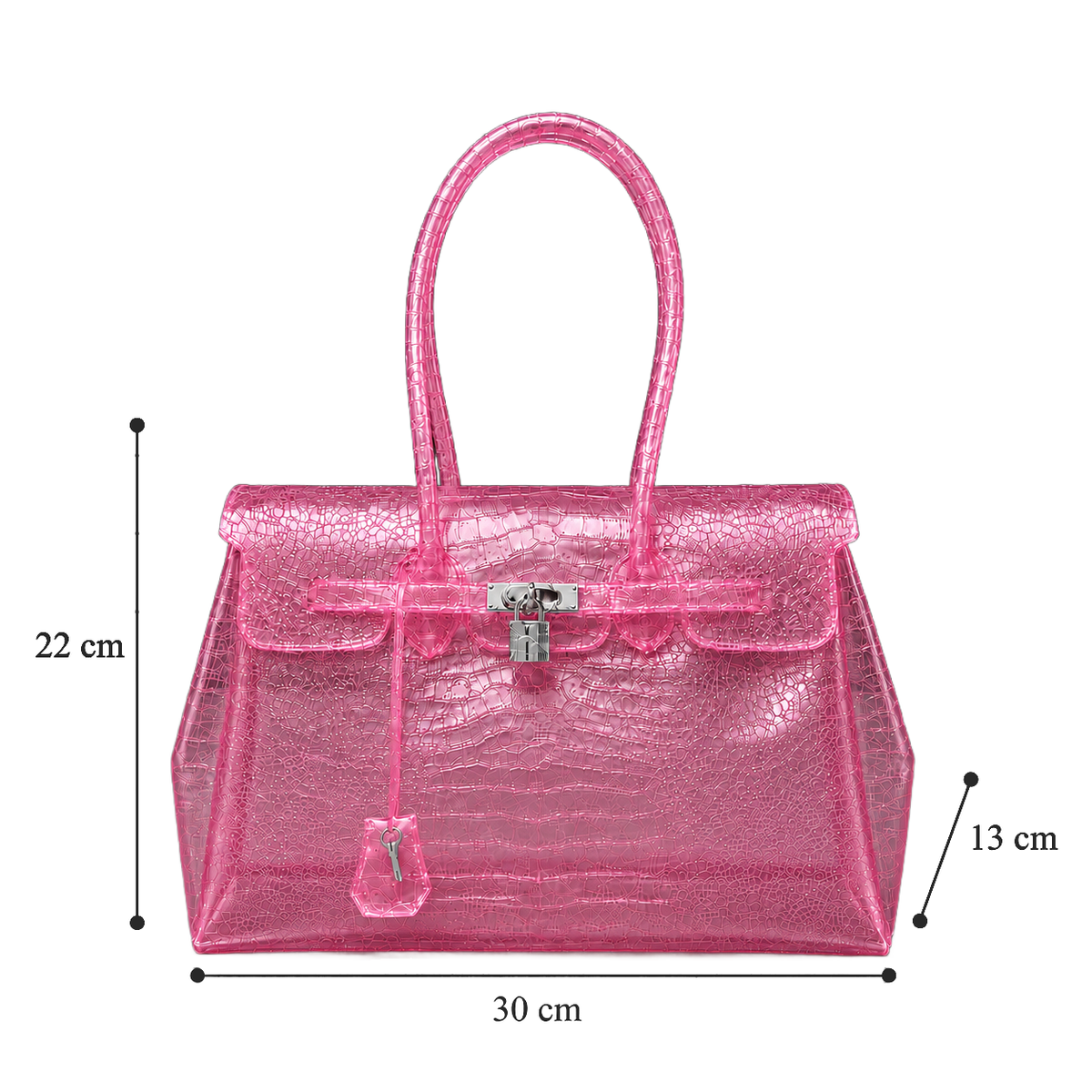 Bolso Jelly Croco Glossy Bubble Gum – Firkin Jelly, foto 3